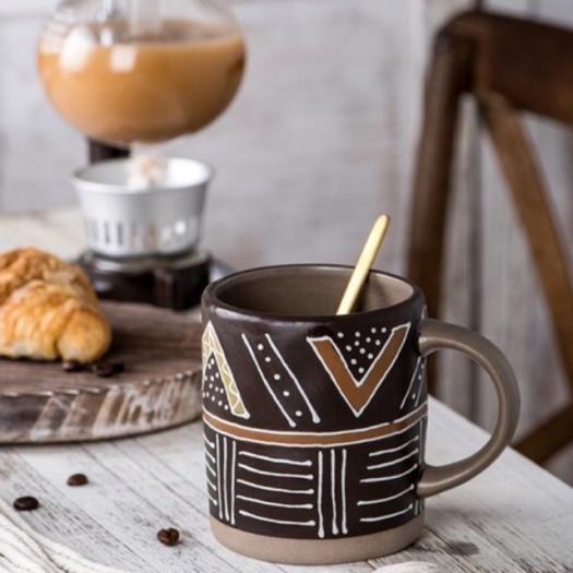 Cốc gốm cao cấp họa tiết Viking. Nét đẹp của gốm - trái tim người làm