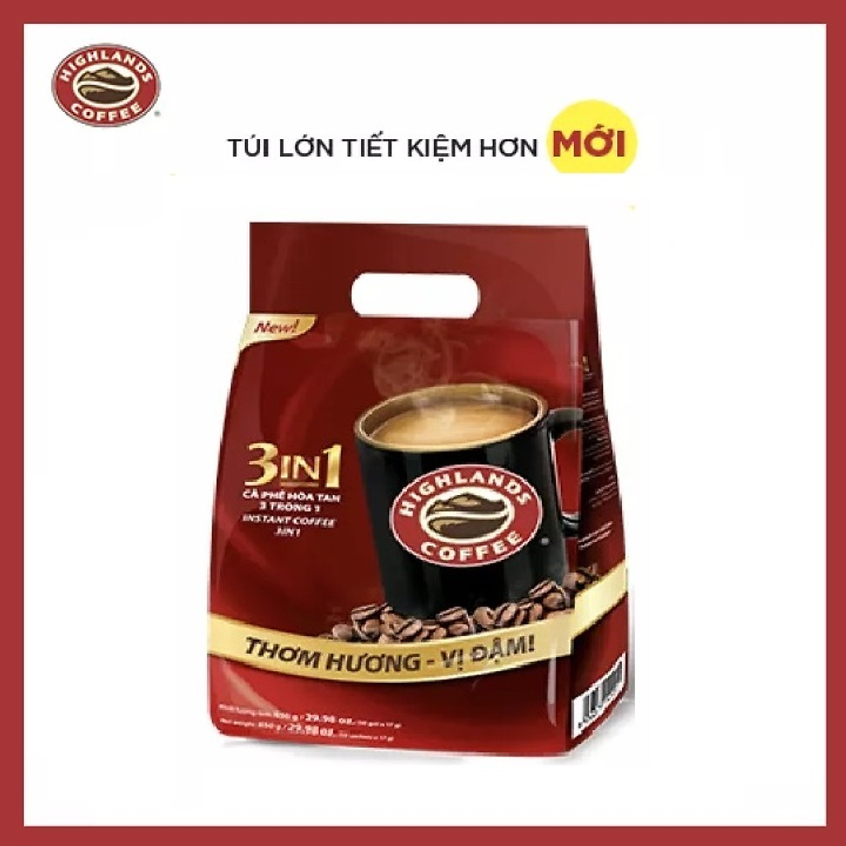 Cà phê sữa highlands 3 in 1 850g