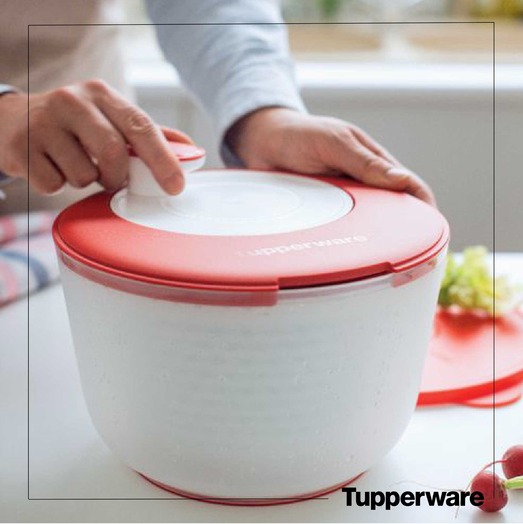 Dụng cụ quay rau Spinning Chef Tupperware + Quà tặng hộp trữ mát cao cấp Ventsmart 800ml