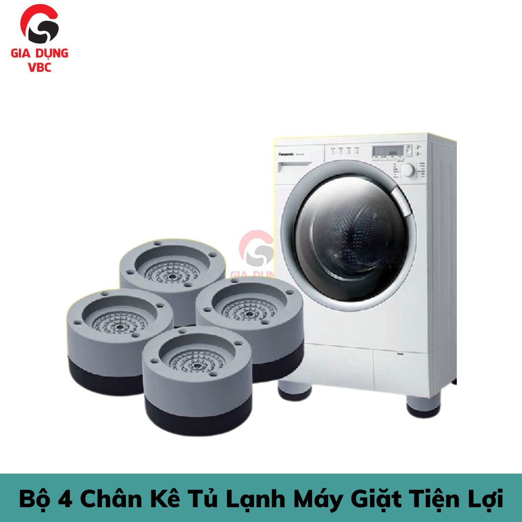 Bộ 4 đế kê máy giặt tủ lạnh silicon chống rung ồn đa năng, đế kê máy giặt tủ lạnh chống rung đa năng