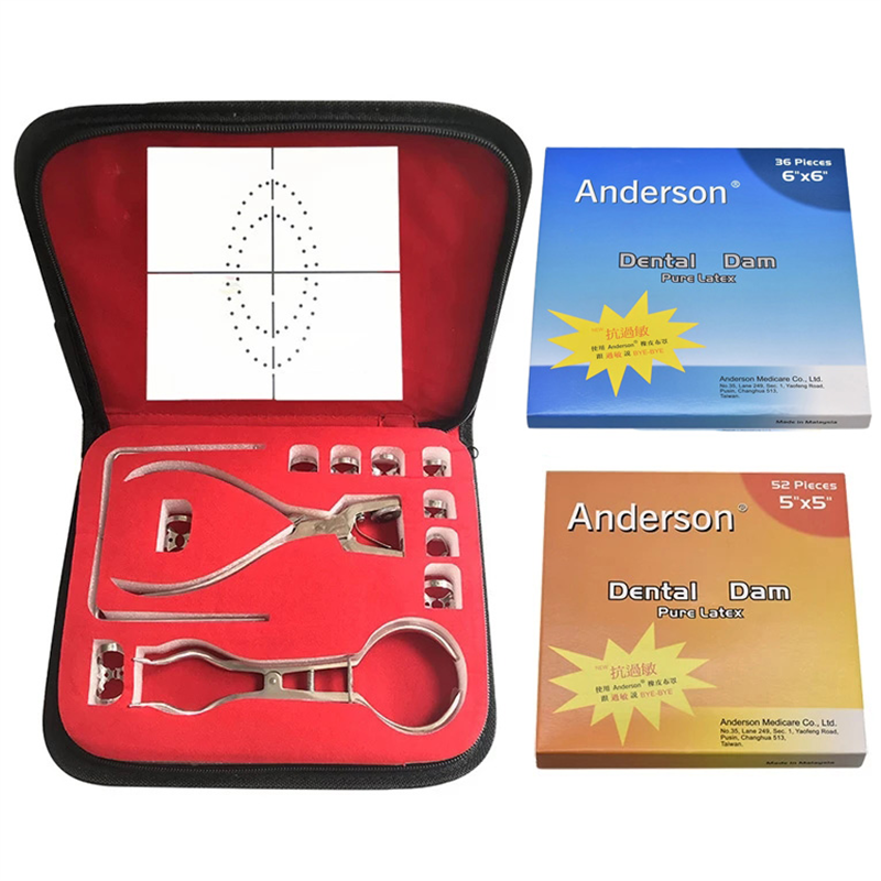 Gambar Dental Dam Perforator Hole Puncher Set Rubber Dam Mouth Gap Mouth Opener Pure Latex Dental Dam Rubber Dam Template