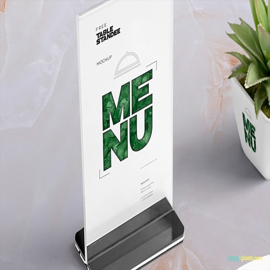 Menu mica nhiều kích thước-Standee mica để bàn