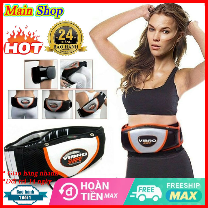 Máy rung bụng đánh tan mỡ bụng, đai massage bụng, đai mát xa hồng ngoại Vibro Shape 2021 hàng chuẩn cao cấp, rung nóng, giảm mỡ toàn thân hiệu quả cao.