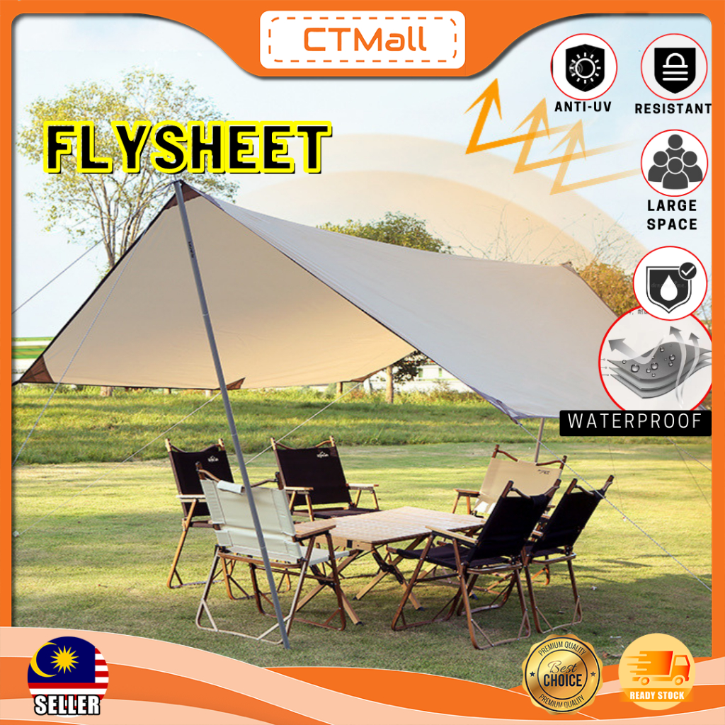 5x3m 4x3m Tarp With Support Pole Rope Peg Waterproof Awning Tent