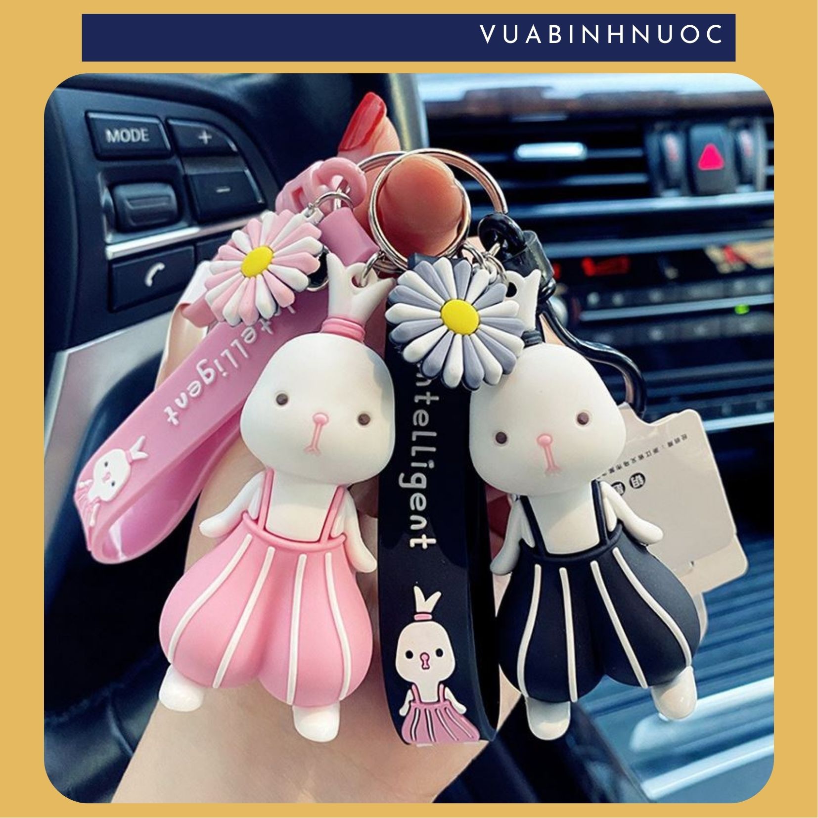 Móc khóa thỏ dễ thương móc khóa nhựa đúc thỏ cute - vuabinhnuoc