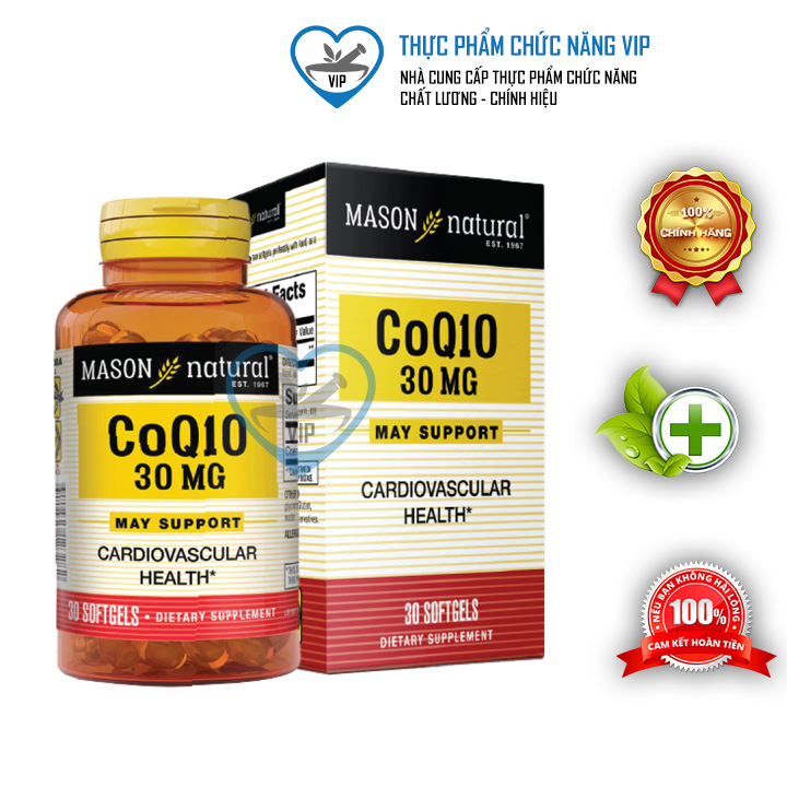 Viên uống Mason Natural CoQ10 30mg hỗ trợ sức khỏe bổ tim mạch giúp giảm