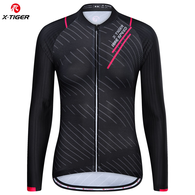 X-tiger áo thi đấu đạp xe cho nữ áo khoác mỏng dài tay quần áo đua xe đạp trang phục đạp xe nhanh khô quần áo thể thao