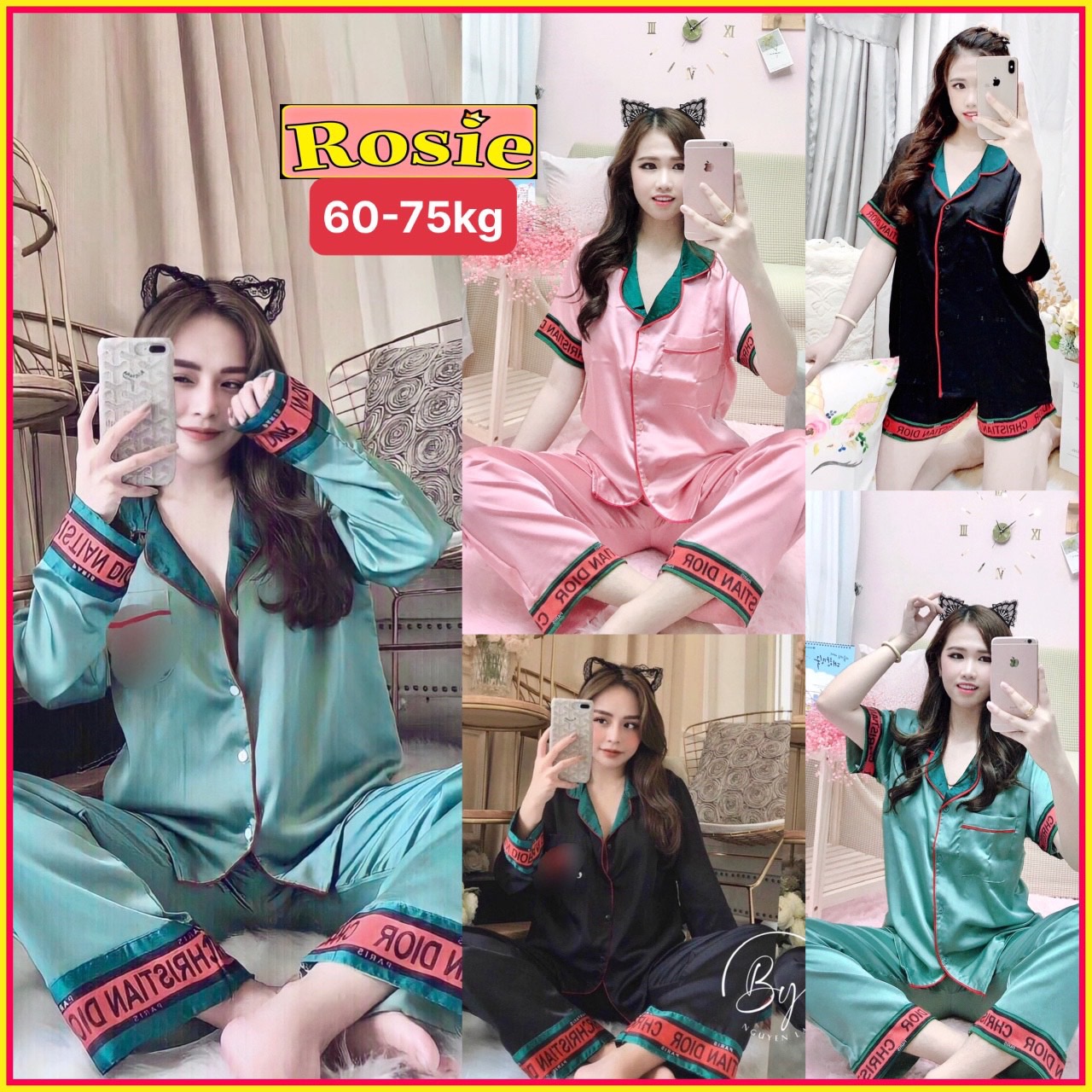 Bộ pijama lụa satin phối viền sang trọng ❤️ lụa mềm mại ❤️ rộng to ❤️ đồ ngủ ❤️ nữ ❤️ pijama ❤️ đồ bầu ❤️ sau sinh ❤️ giá rẻ ❤️ big ❤️ đại ❤️ pizama ❤️ xưởng may