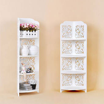 Kệ Góc 4 Tầng Hoa Văn Gỗ