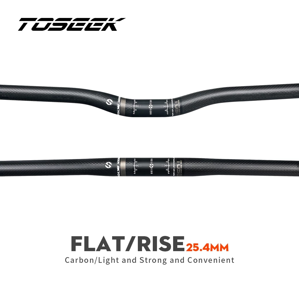 TOSEEK Ghi Đông Carbon Hoàn Toàn 25.4 Sử Dụng Cho Xe Đạp Gấp Thanh Ghi Đông Ngang 400/460/520/580/640/700MM Ghi Đông Thẳng Xe Đạp Siêu Nhẹ Một Hình
