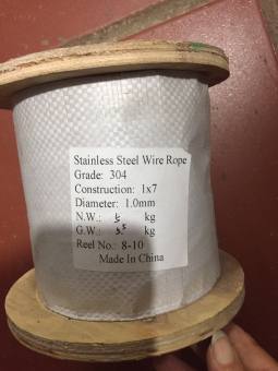 1000m cáp inox  304 loại 1ly, (1 lô 5kg) dây cáp không han rỉ chuẩn cáp inox 304