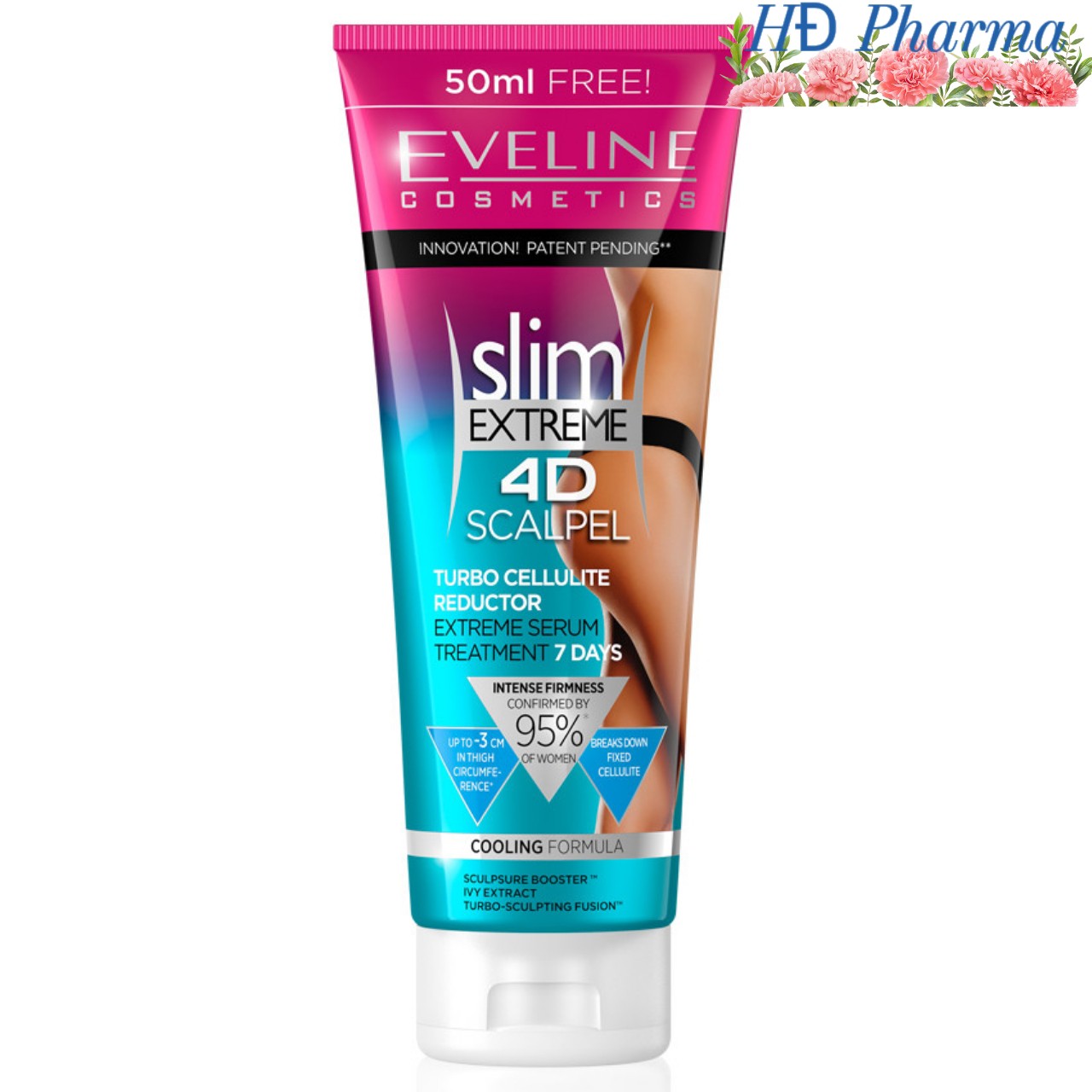 Kem tan mỡ lạnh 4D Eveline . Gel làm giảm mỡ bụng, mỡ đùi an toàn hiệu quả không nhờn bóng