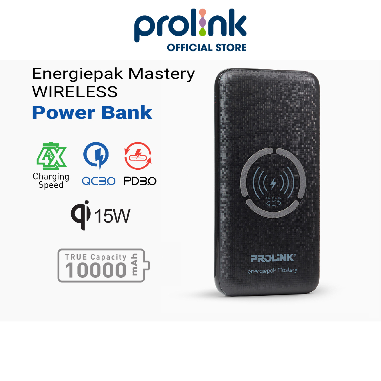 Sạc dự phòng không dây PROLiNK PPB1005 10000mAH nhỏ gọn giá rẻ, sạc nhanh dùng cho iPhone, Samsung, Xiaomi