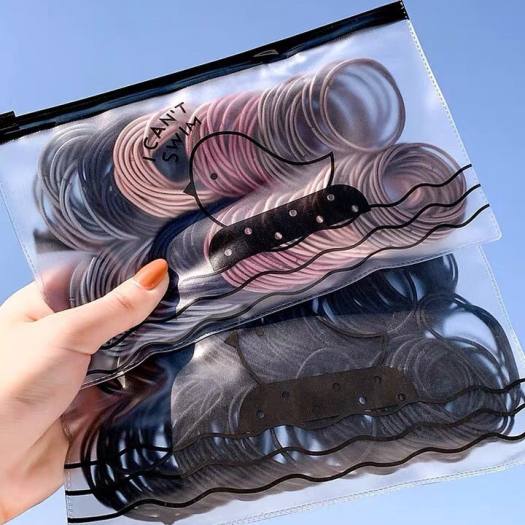 SET 100 DÂY BUỘC TÓC kèm túi Zip, Dây Chun Buộc Tóc nhiều màu - Dây Thun Cột Tóc Nữ Phong Cách Hàn Quốc nhiều màu trơn sợi cao su siêu co giãn Mocstore