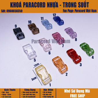Khóa bấm nhựa trong suốt làm vòng tay