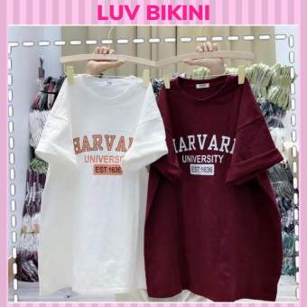 Áo Thun 3158 In Chữ HARVARD - ÁO CỘC TAY NỮ Form Rộng Unisex Chất Cotton Khô Loại 1, Thoáng Mát, Thấm Hút Mồ Hôi
