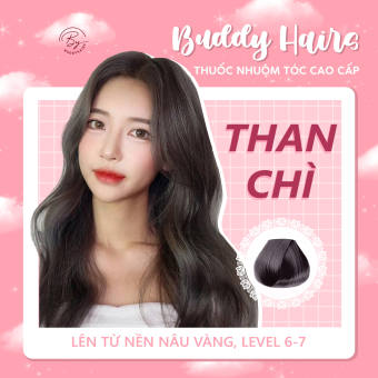 Thuốc nhuộm tóc Than chì không tẩy lên từ nền đen buddyhairs, Buddy.hairs