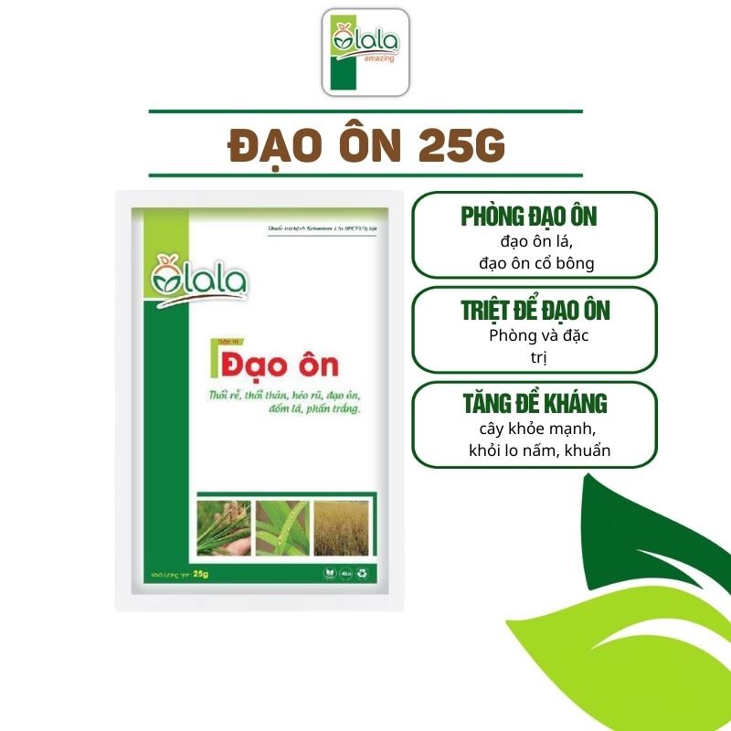 Chế phẩm trừ bệnh sinh học OLA Phòng trừ đạo ôn ở lúa, tăng đề kháng - Chế phẩm trừ bệnh sinh học OLA Ôlala Đạo Ôn 25g