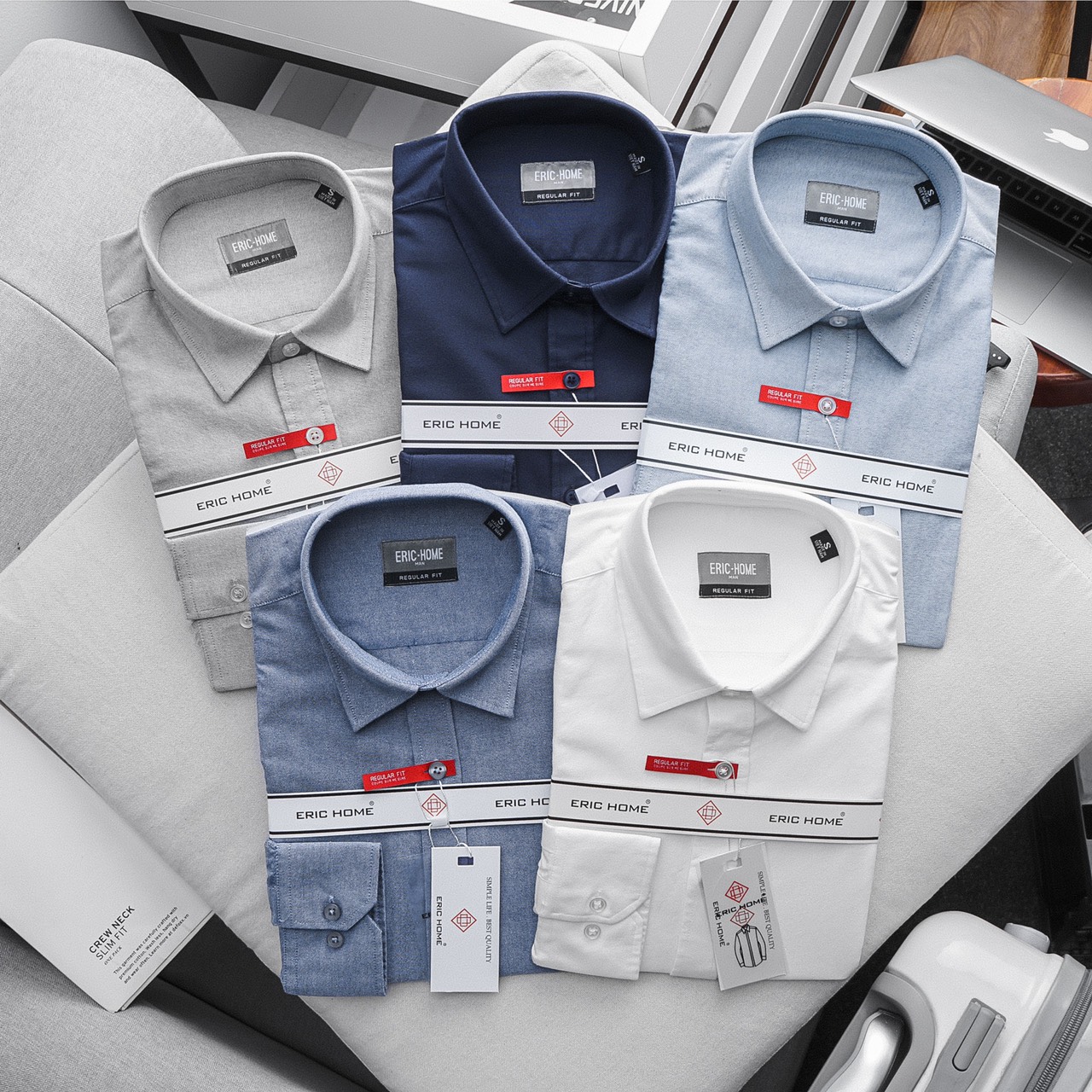 Sơ mi nam eric-home dài tay chất vải oxford cao cấp hàng vnxk d365-sm080