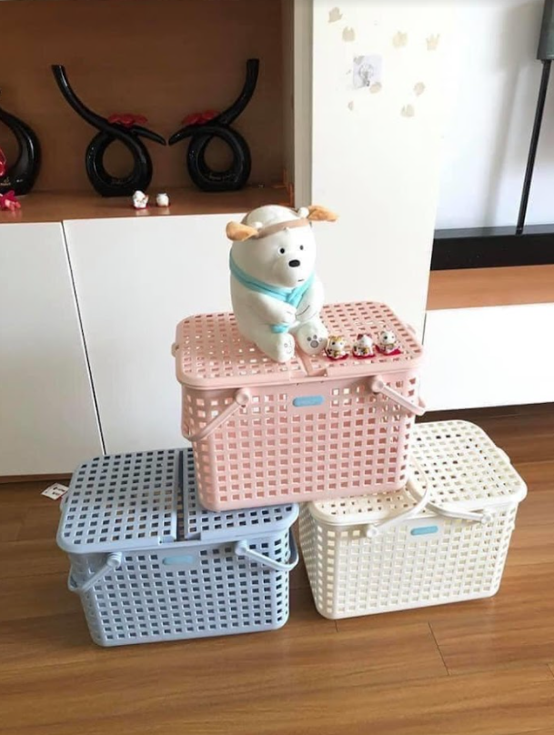 Giỏ xách đồ đi sinh có nắp đậy Nachi đựng đồ dùng sinh hoạt chính hãng Inochi