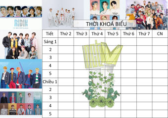 combo 2 thời Khoá Biểu nct TKB48 A5 cute hoạt hình thần tượng idol