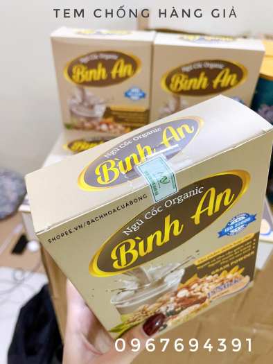 Bột Ngũ cốc Organic dinh dưỡng Bình An pha uống (Hộp 15 gói x 15g) - Giúp tăng/ giảm cân, lợi sữa thơm ngon, bổ dưỡng