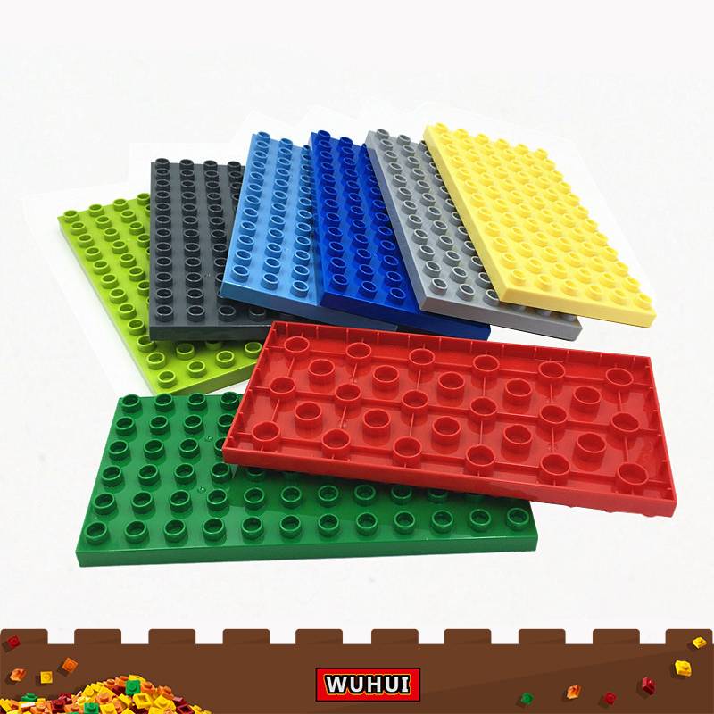 WUHUI Phụ Kiện Khối Xây Dựng Đế Duplo 6*12 Chấm Đồ Chơi Khối Nhựa Tấm Đế Đồ Chơi Cổ Điển Màu Xanh Lá Tấm Đế GẠCH XÂY DỰNG Phụ Kiện Cho Trẻ Em Mẫu Giáo Từ 3 Tuổi Trở Lên Đồ Chơi Trẻ Em Tương Thích Với Mọi Thương Hiệu