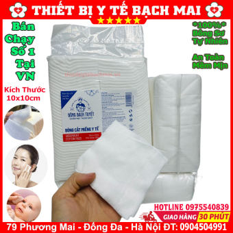 Bông Y Tế Cắt Miếng 10x10cm, 7x7cm - Bông Bạch Tuyết