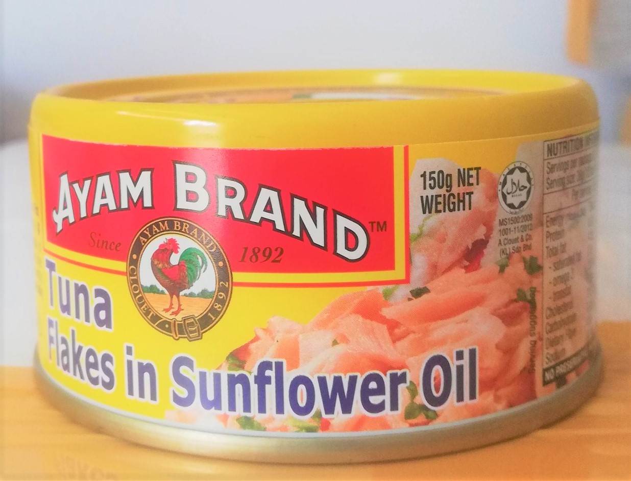[Hộp tròn 150g] [FLAKES - MÀU VÀNG] CÁ NGỪ XÉ NGÂM DẦU HƯỚNG DƯƠNG [Thailand] AYAM Tuna Flakes In Sunflower Oil (halal)
