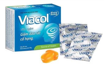 10 hộp Kẹo ngậm Viacol không đường giảm ho, rát họng, khàn tiếng