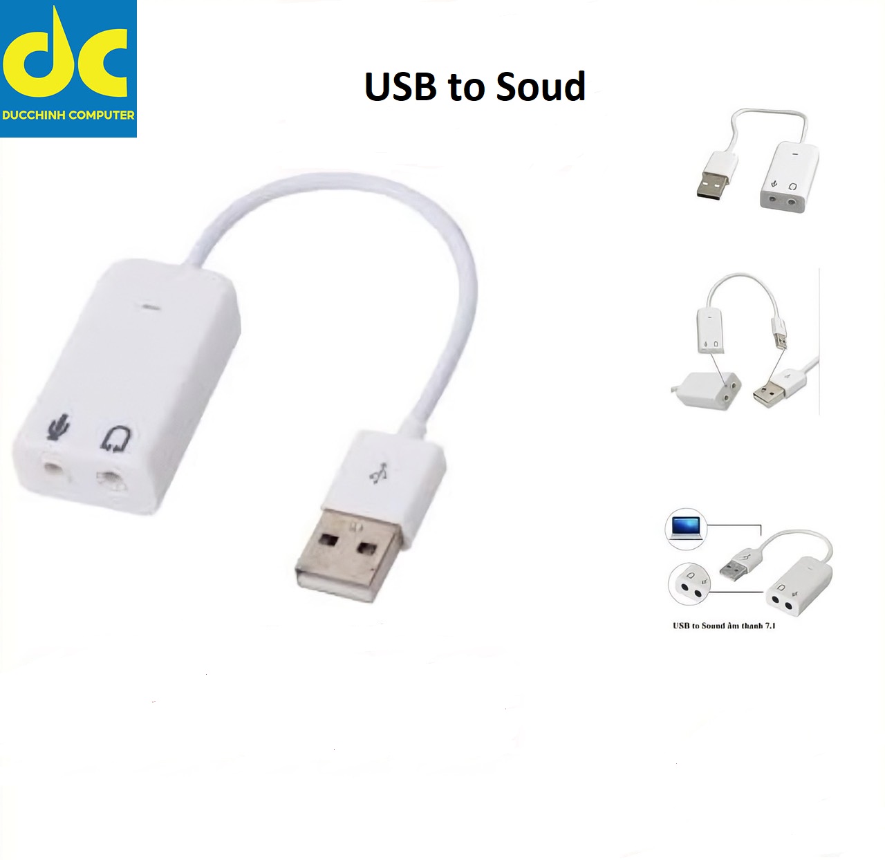 Cáp usb sound adapter 7.1 chuyển từ usb ra tai nghe, loa , bảo hành 3 tháng