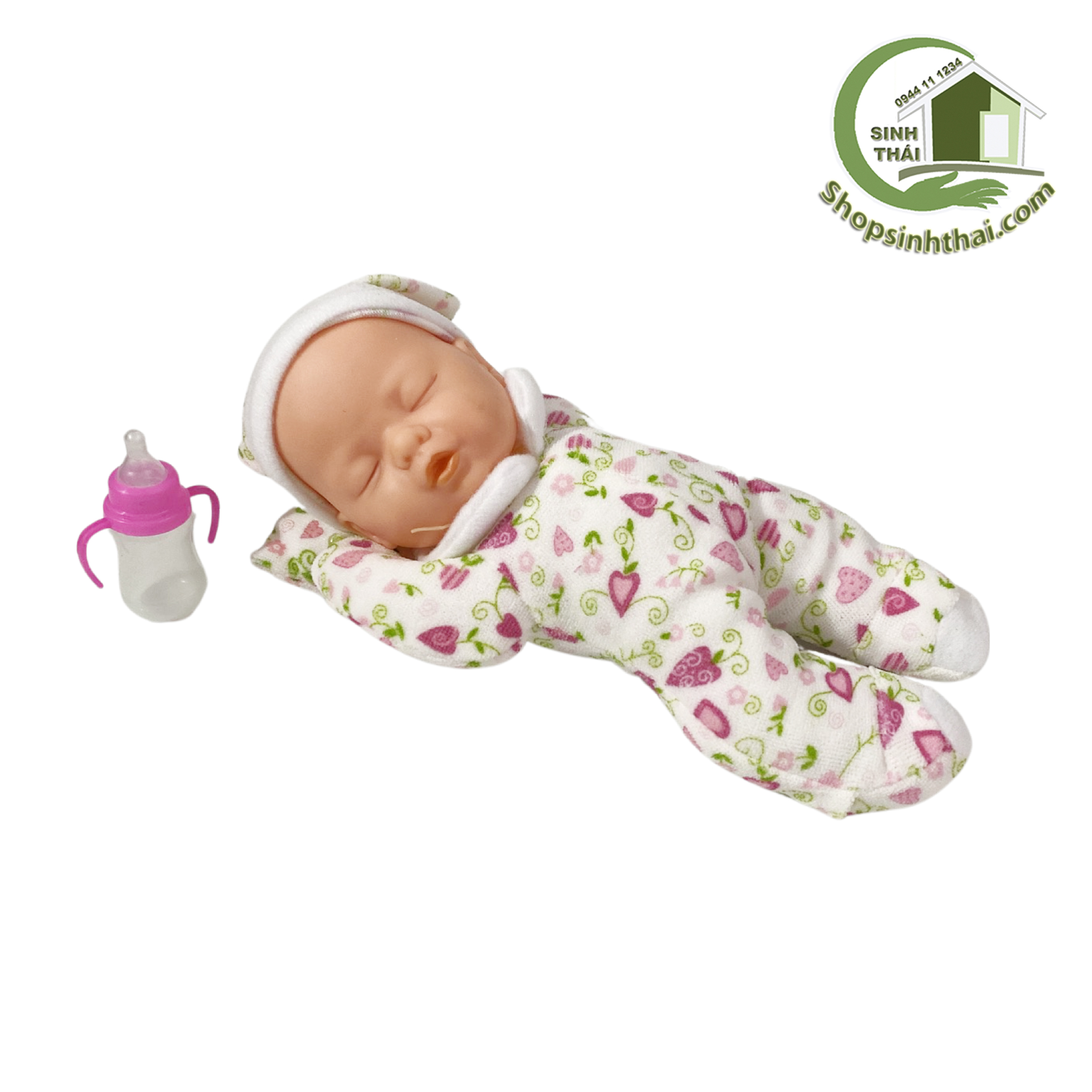 Búp bê em bé sơ sinh kèm bình sữa - giao màu ngẫu nhiên