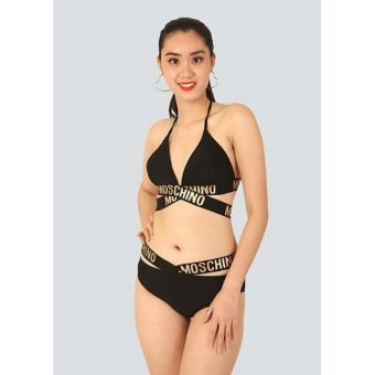 Bikini 2 mảnh phối thun Moschino (màu đen) Eva shop