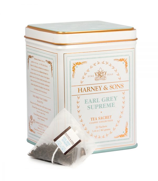 Trà Harney and Sons Earl Grey Supreme hộp thiếc cao cấp 20 túi lọc tam giác