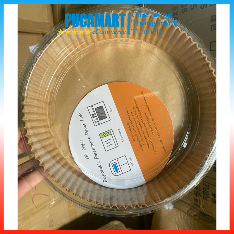 Set 50 Giấy Nến Vàng PUCA Lót Nồi Chiên Không Dầu, Lót Thực Phẩm Làm Bánh