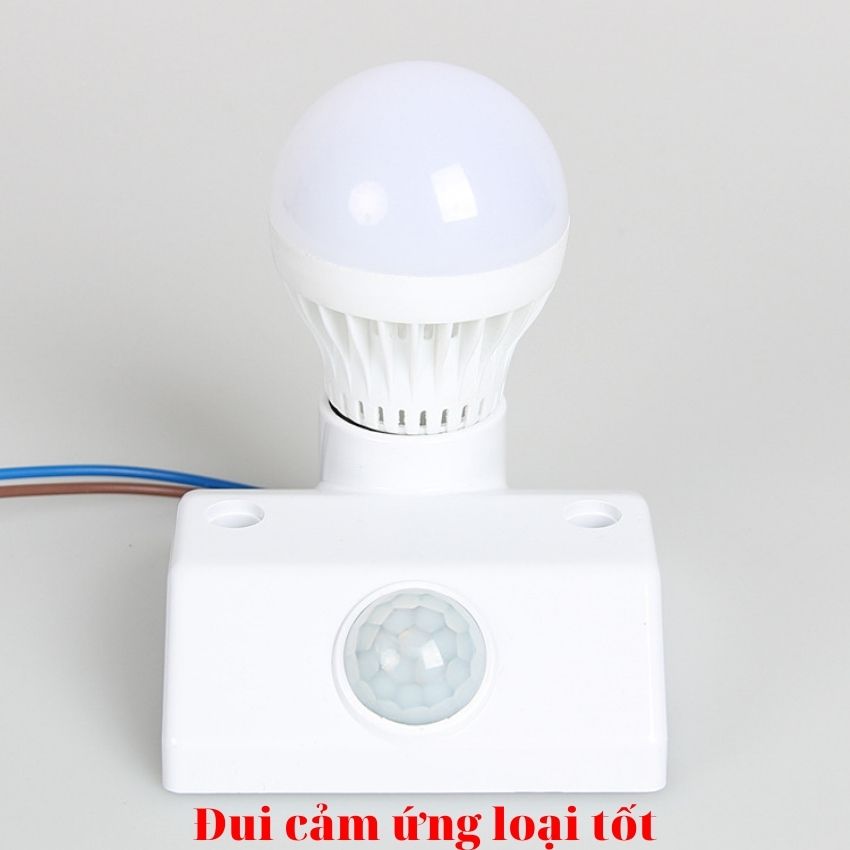 Đui đèn cảm biến hồng ngoại PIR cảm ứng chuyển động E27 thông minh tự bật sáng khi có người SLH-PIR