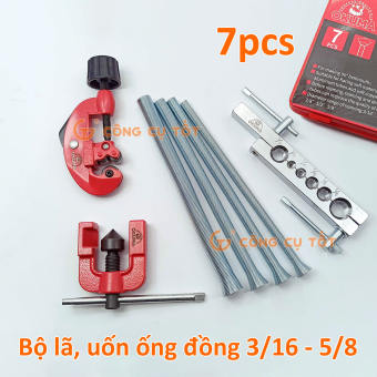 Bộ nong loe ống đồng, bộ lã và uốn ống đồng Okuma 7 cỡ ống  3/16 - 5/8