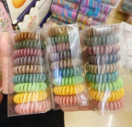 Set 9 dây cột tóc lò xo siêu chắc màu