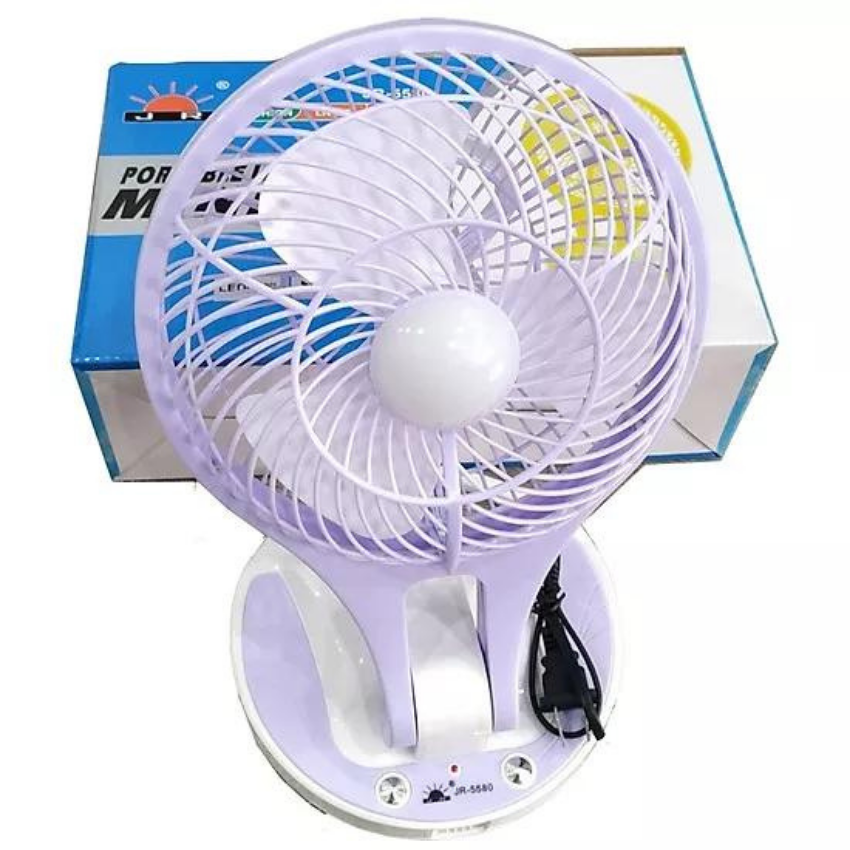 Quạt sạc tích điện , hạ nhiệt mùa hè mini fan jr5580 , dc2190 quạt sạc min đèn led 2 chế độ sáng