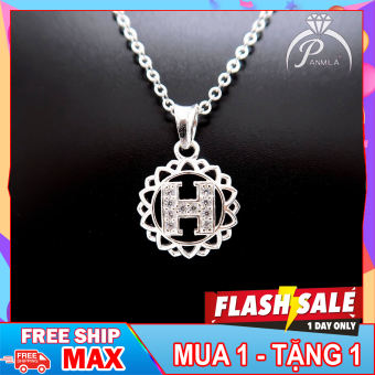 Dây chuyền bạc nữ -Vòng cổ bạc mặt chữ H - Trang sức bạc nữ chính hãng - dây chuyền bạc chính hãng - Mặt dây chuyền bạc chữ H - Dây chuyền đính đá - Dây chuyền bạc ta - vòng cổ nữ bạc thật [TS-DC-A17]