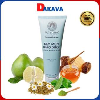 Kem mụn thảo dược Wondera sạch mụn đầu đen mụn bọc mụn trứng cá sạch thâm trắng da hết nám Dakava KM01