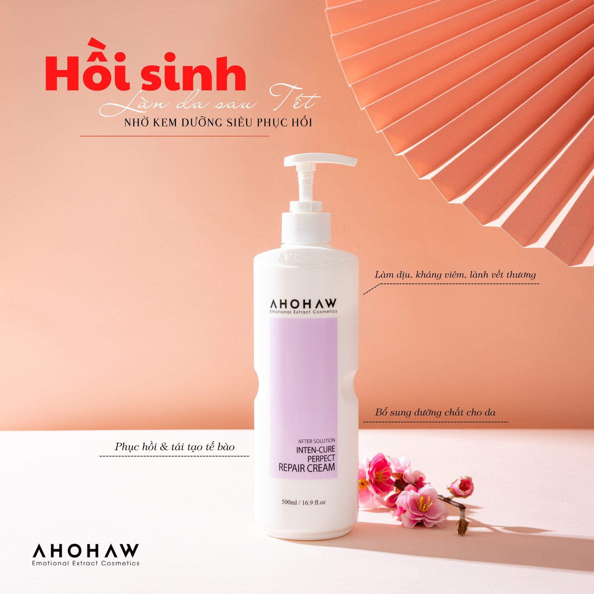 Kem dưỡng siêu phục hồi da ahohaw inten-cure perfect repair cream ahohaw