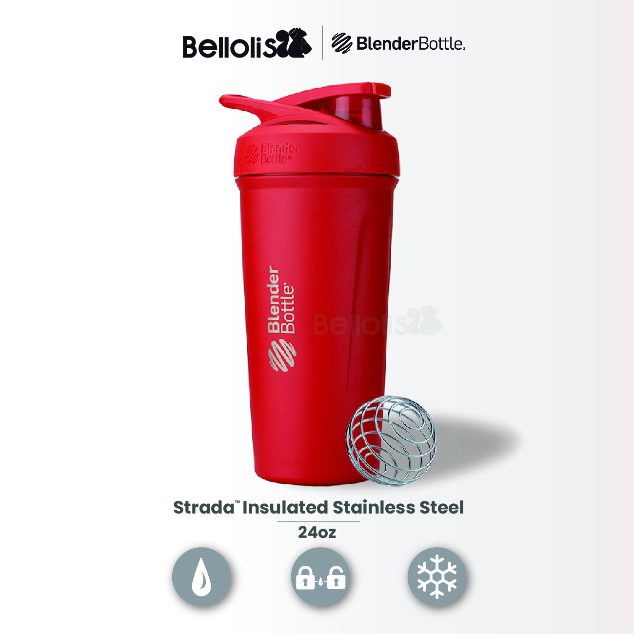 BlenderBottle Strada 24-ounce Stainless Steel Combo, 2-Pack