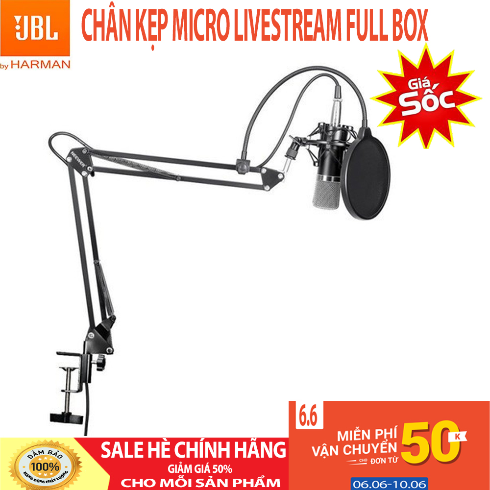 Chân kẹp mic full box-Chân kẹp micro-Giá đỡ micro livestream