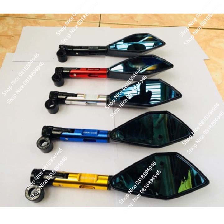 Gương 5 cạnh xe máy Rizoma mặt xanh chống lóa giá 1 đôi