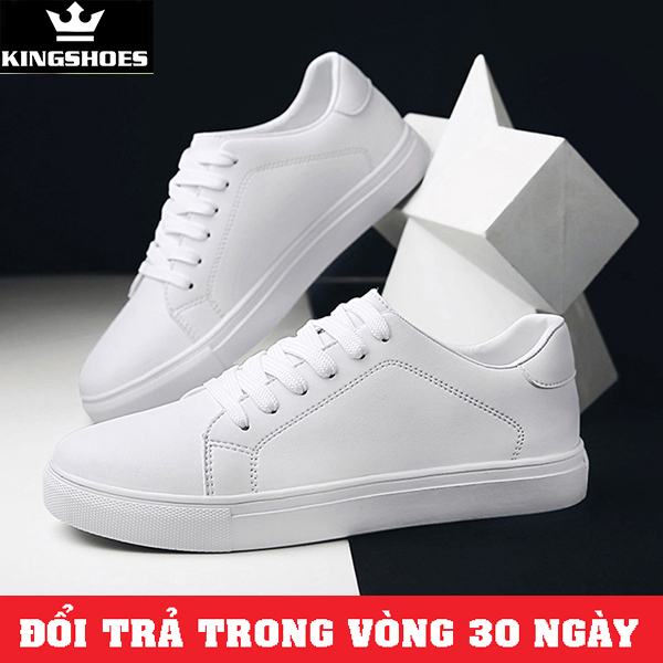 Giày nam thể thao sneaker KING SHOSE trắng đẹp cổ cao cho học sinh đi học đi làm cao cấp Mã TT-1