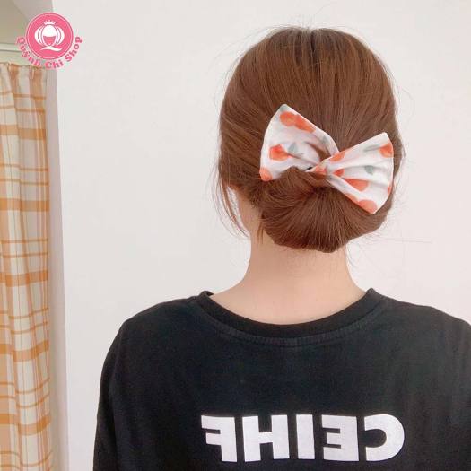 Kẹp tóc nơ, băng đô tóc Hàn Quốc 2 trong 1, búi cuộn gọn gàng, mát mẻ mùa hè