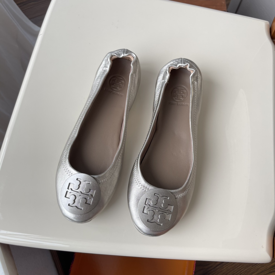 Tory burch giày nữ tb giày ba lê đế bằng da cừu thường ngày siêu mềm thoải mái mùa hè