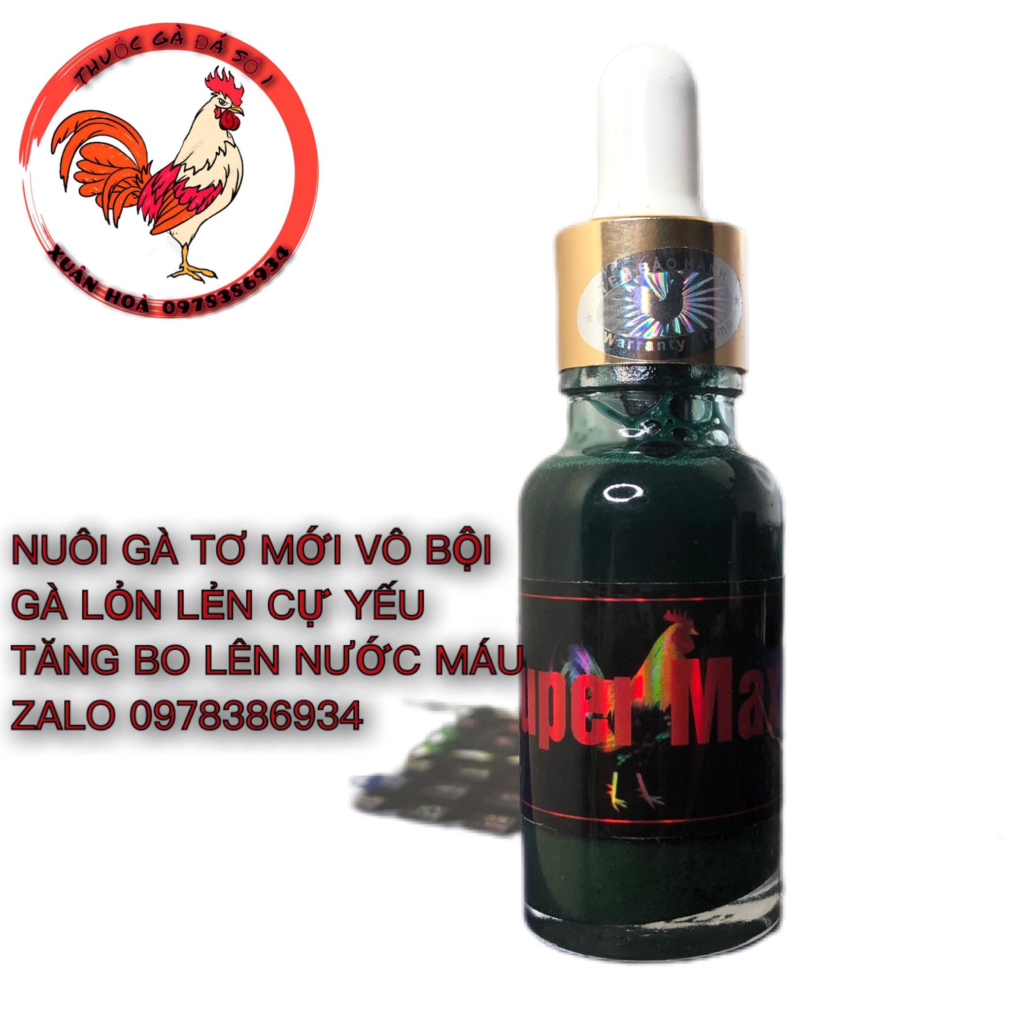 Super max 20ml - tăng bo tải cựa, tăng nước máu cho gà lỏn lẻn