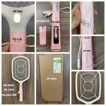VỢT MUỖI CAO CẤP DP120 SẠC USB DÙNG PIN SẠC RỜI 18650
